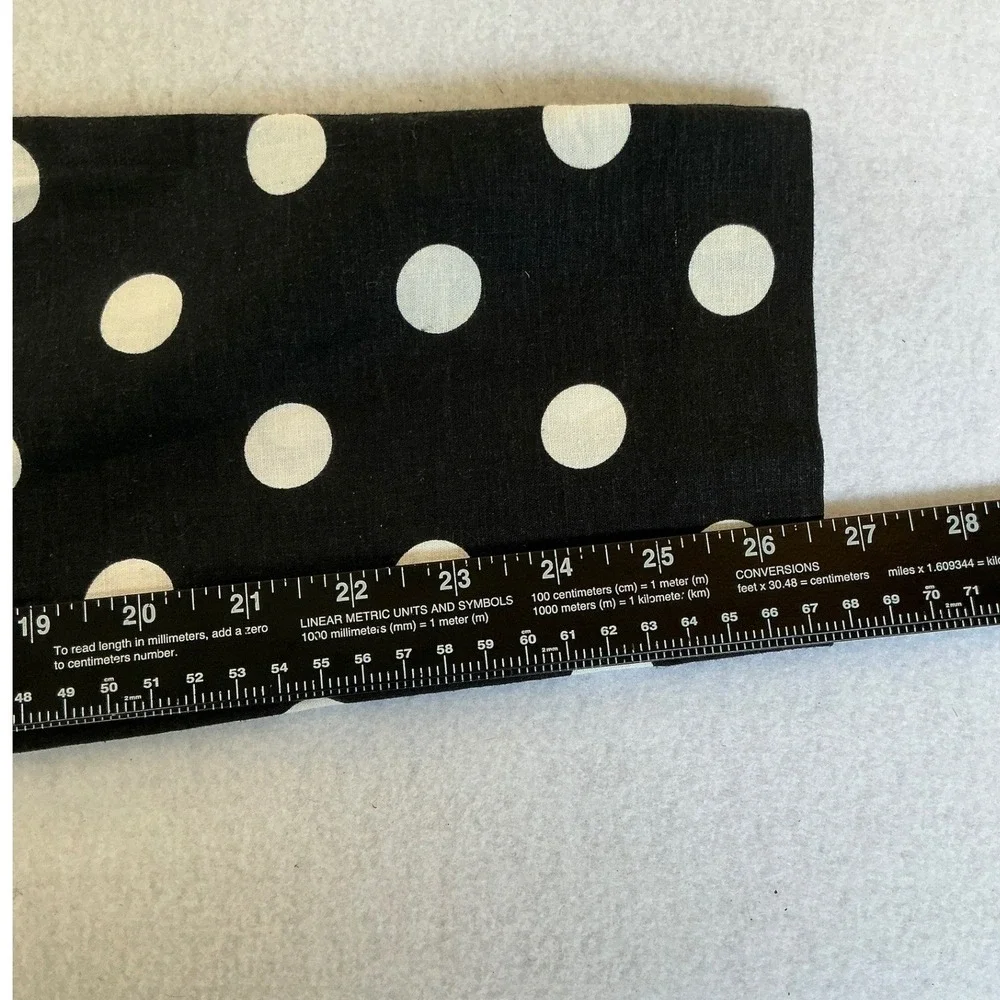 Zara Polka Dot Trousers Women XS Black White Linen Blend High‎ Rise Straight Leg